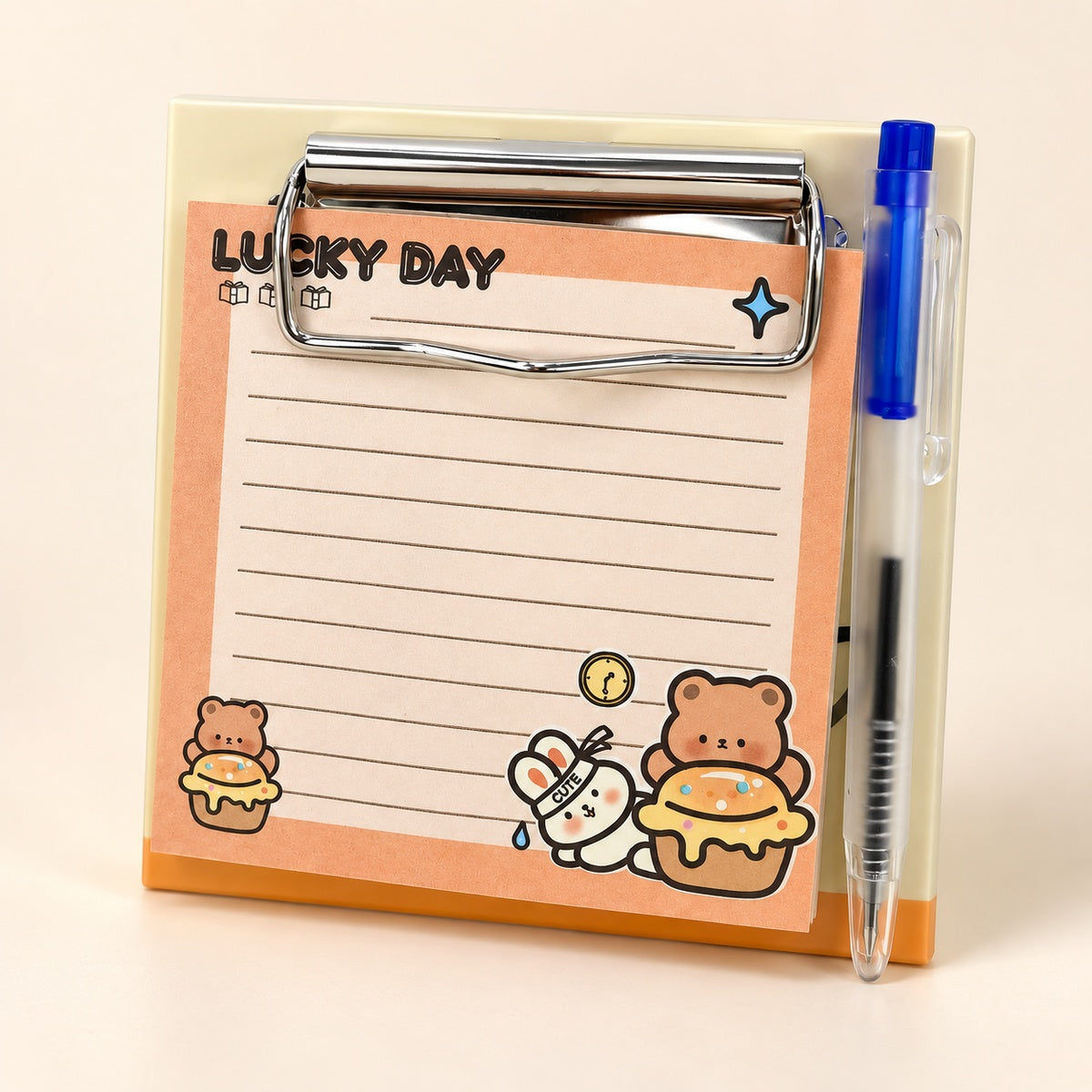  Bear Sticky Note With Clipboard - 4 Assorted Design 