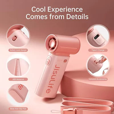 JisuLife Life 9S 5000mAh Handheld Fan – Pink