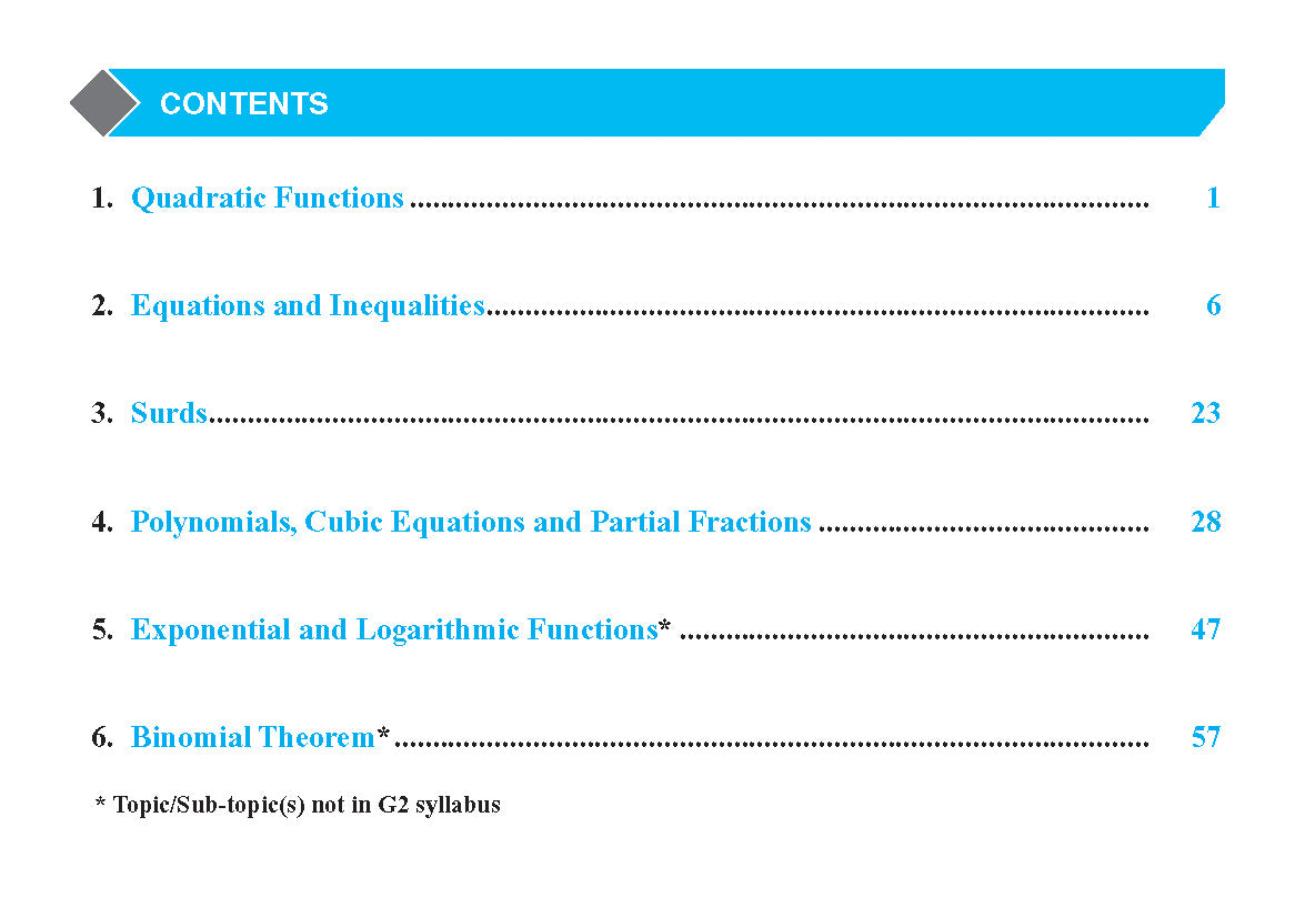 S3/4 G3/G2 Add Maths Quick Revision Handbook