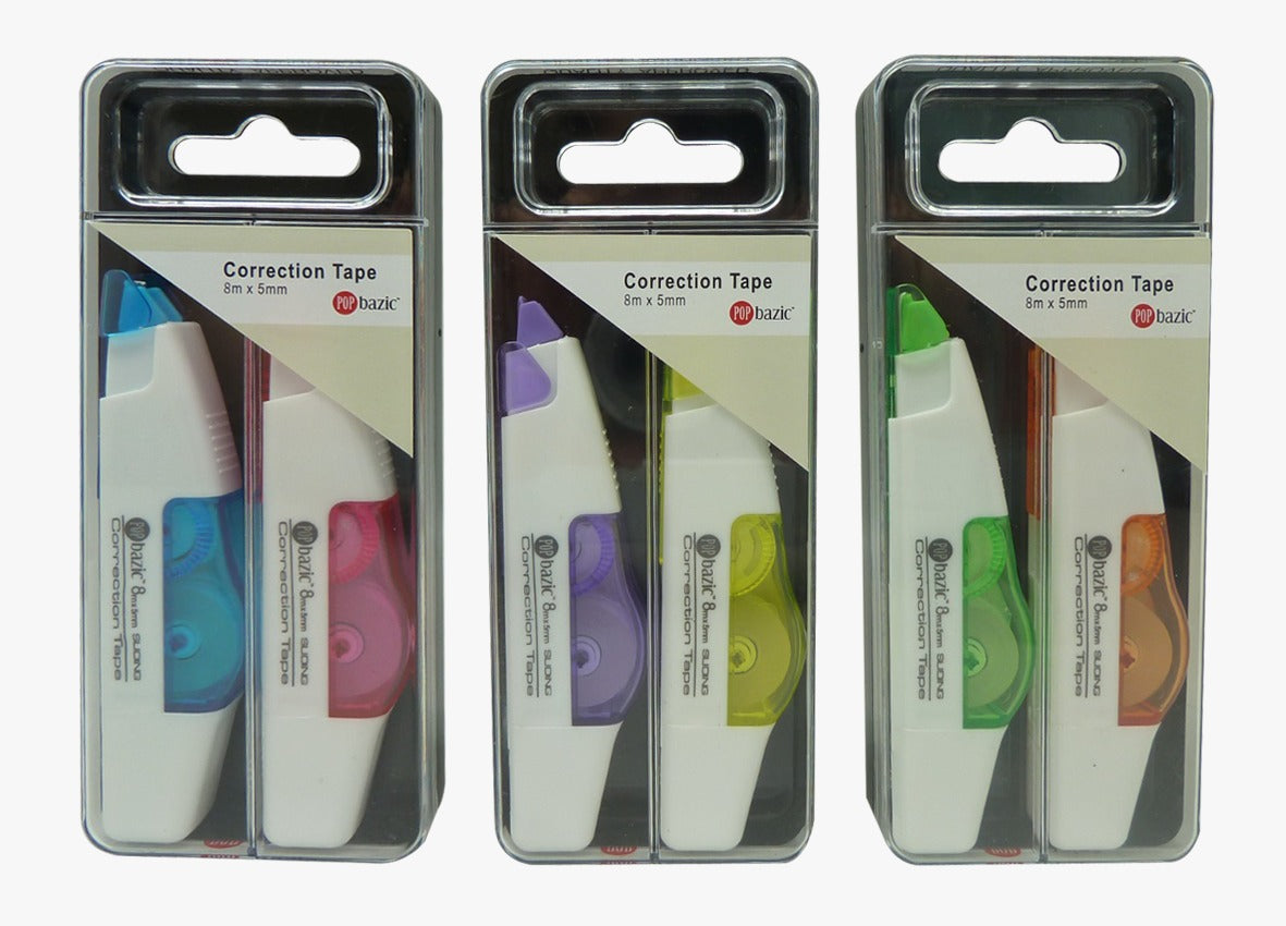 POP BAZIC Correction Tape 5mm x 8m 2's