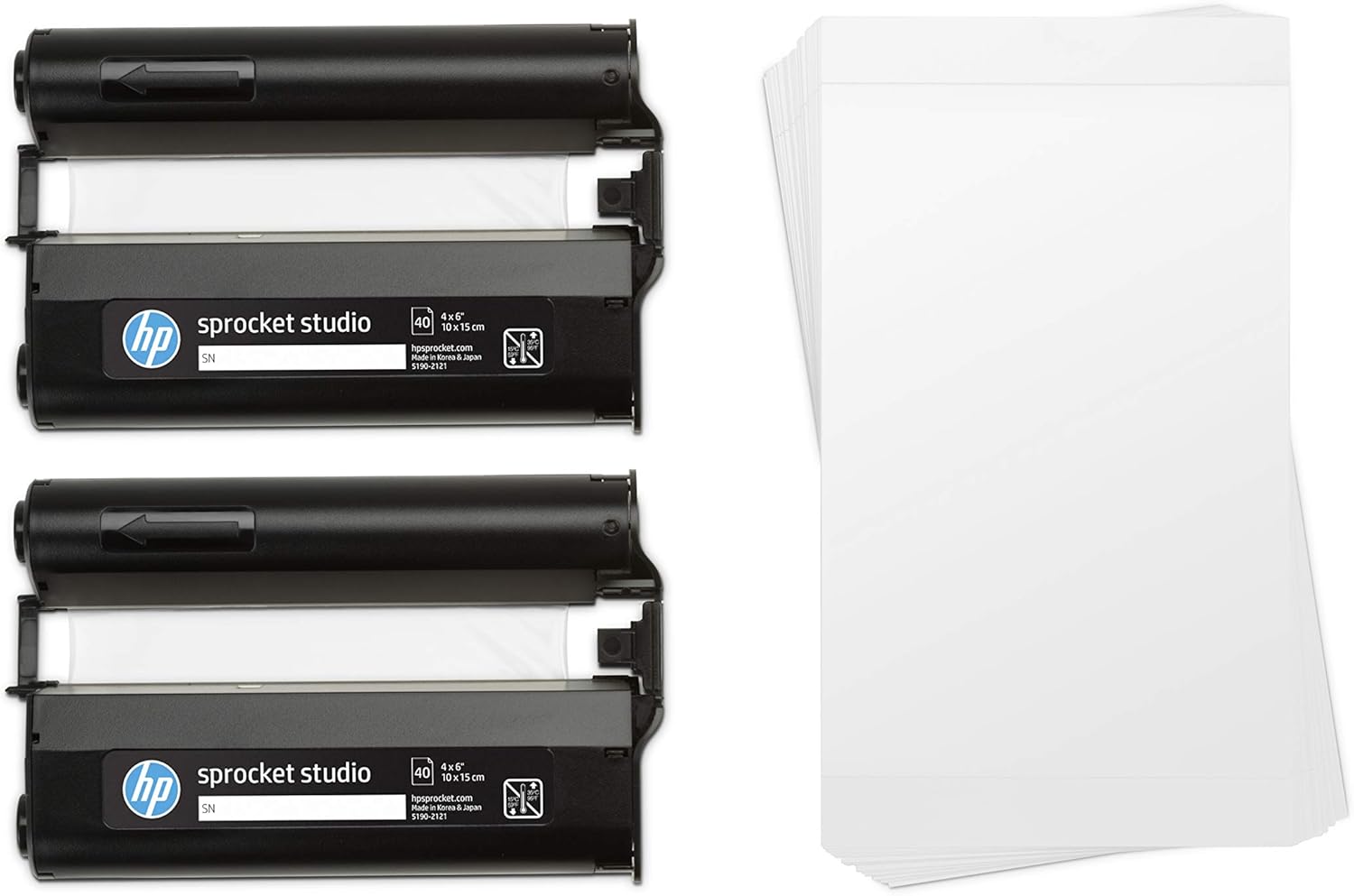 HP Sprocket Studio 4x6 Photo Paper & Cartridges (80 Sheets - 2 Cartridges) Compatible ONLY with HP Studio Printer.