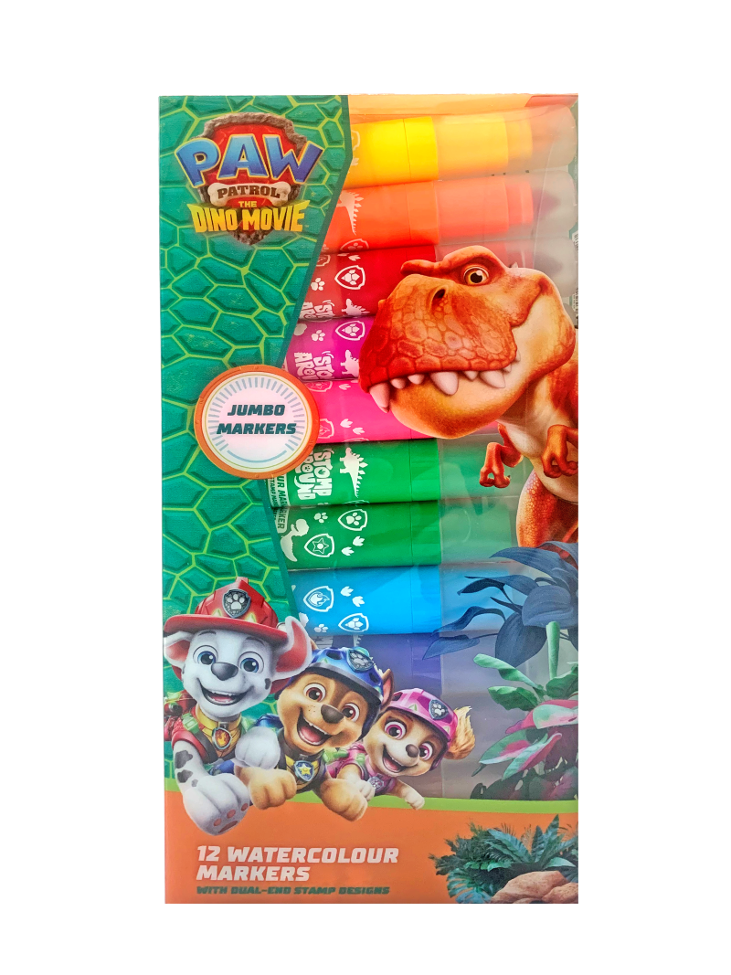 PAW PATROL WATERCOLOUR MARKER WITH STAMP 12COL