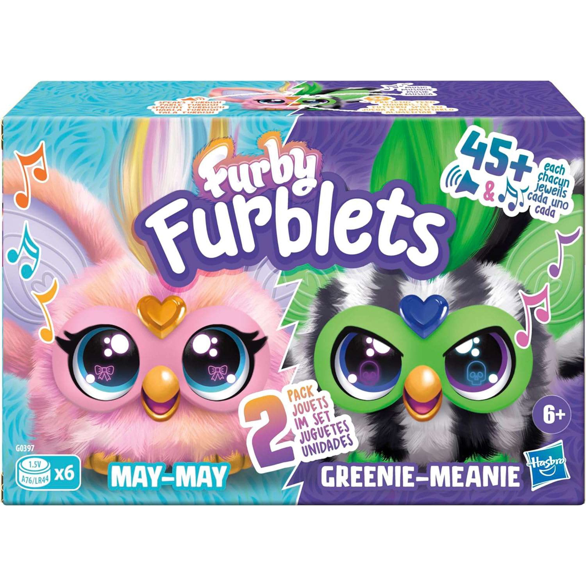 HASBRO FURBY FURBLETS MINI FRIEND GREENIE MEANIE & MAY MAY 2.5 INCH FIGURE 2 PACK