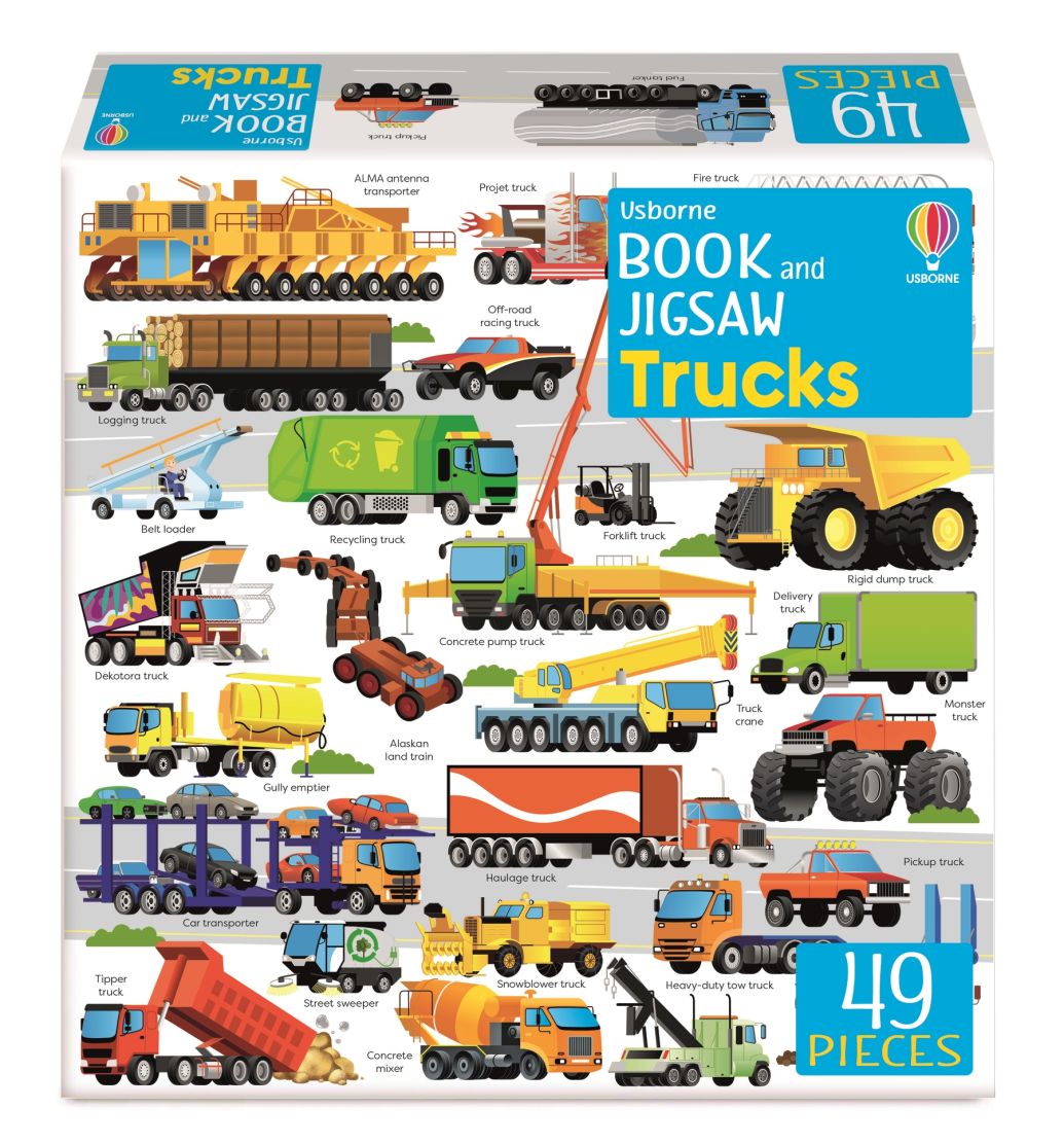 Usborne Book And Jigsaw Trucks
