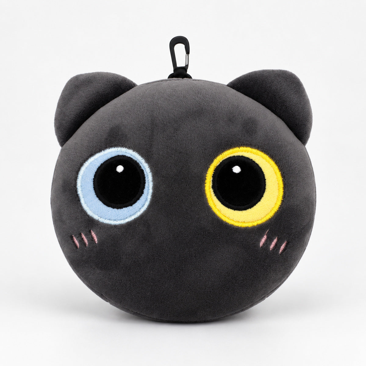  2 In 1 Plush Eye Mask And Head Rest Cushion - Black Moonlight Cat 