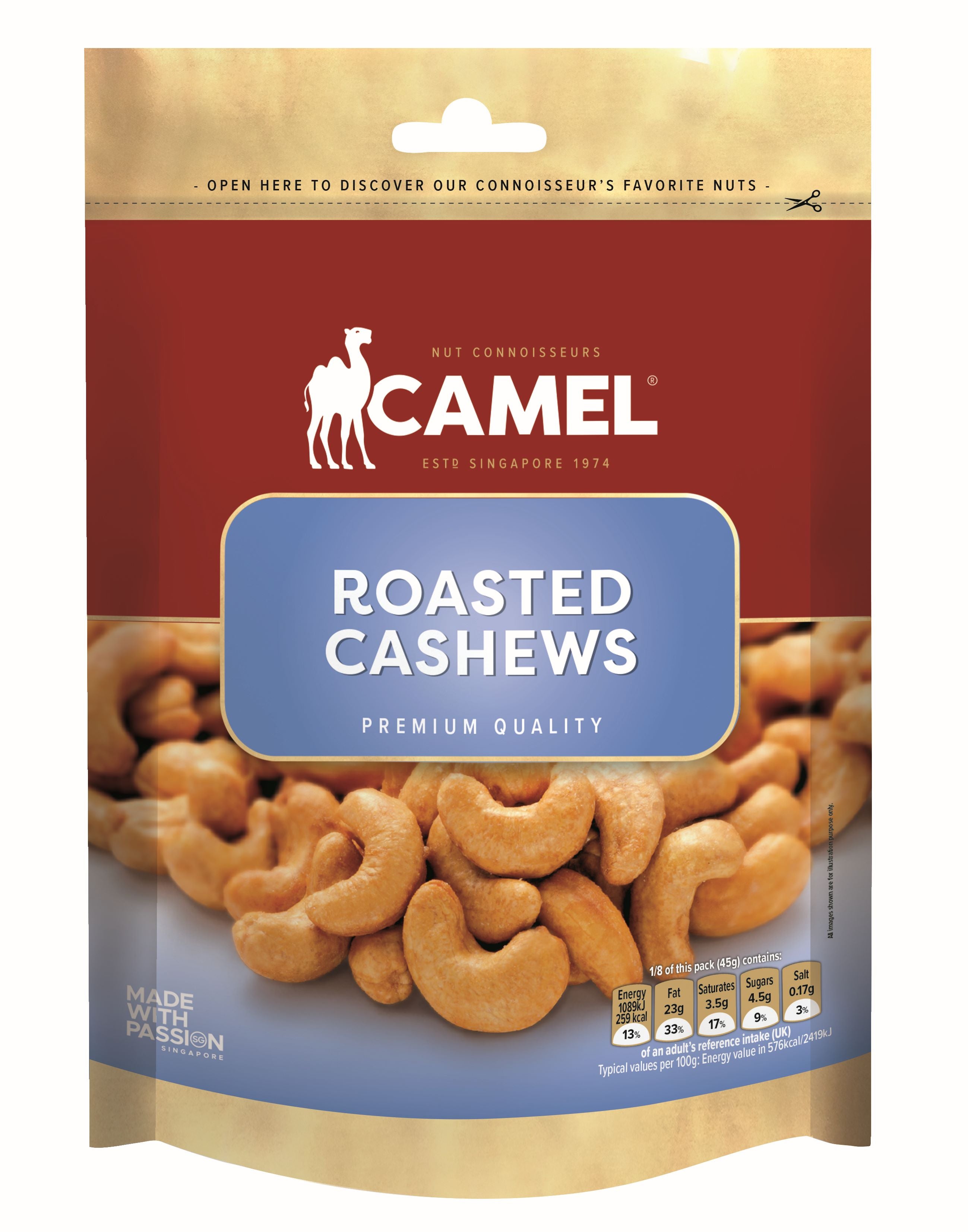 CAMEL ROASTED CASHEWS 360G