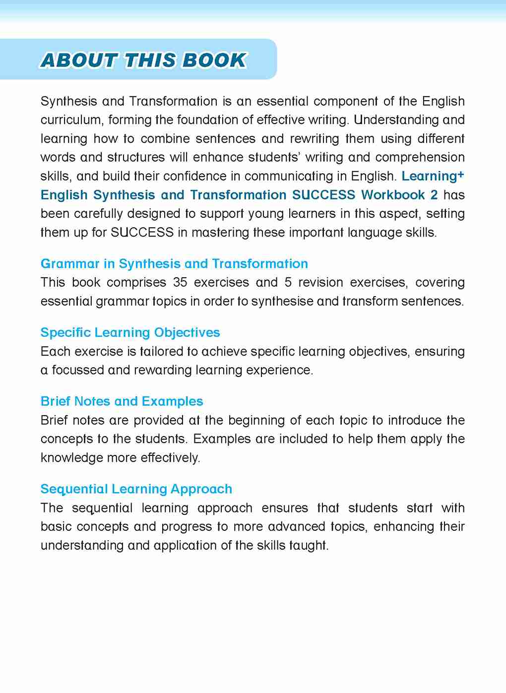 Primary 2 LEARNING+ ENGLISH Synthesis and Transformation SUCCESS Workbook 2