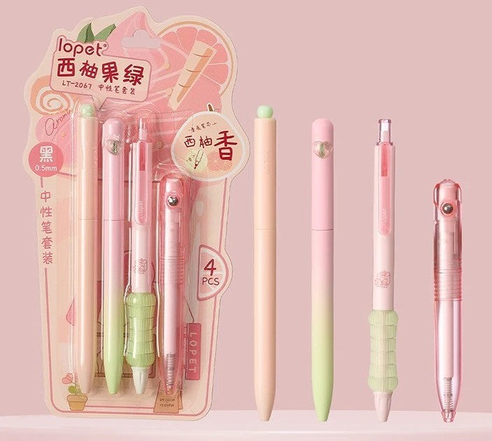 4Pcs 0.5mm Black Ink Writing Set – Grapefruit