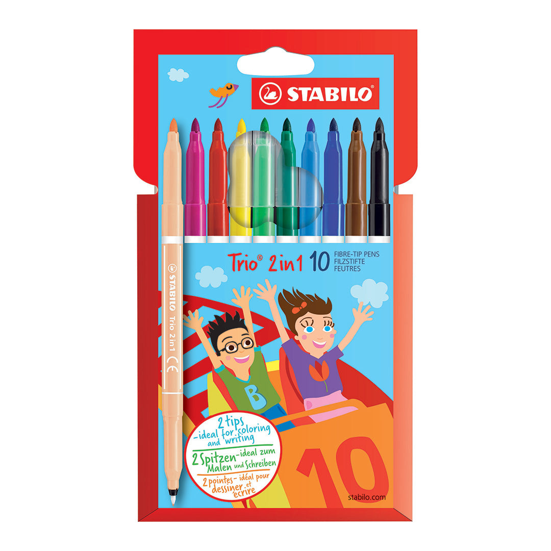 STABILO 222/10-01 TRIO 2 IN 1 FIBRE PEN