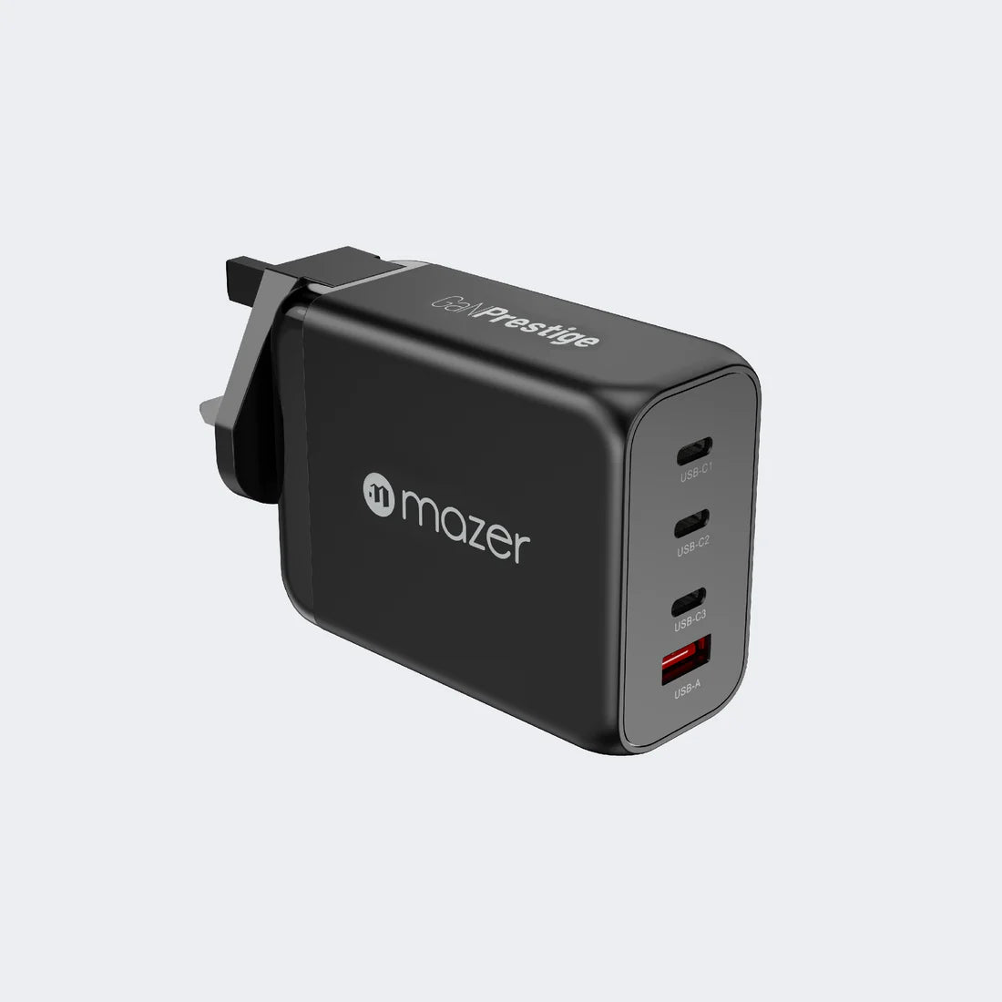 MAZER GaNPrestige 200W GaN Wall Charger with Travel Pins (4 Ports)