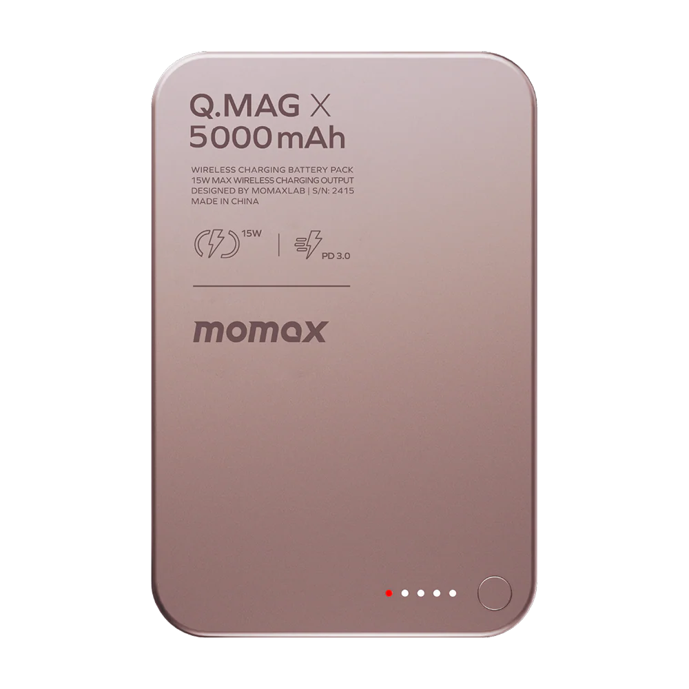 Momax IP116AP 5000mAh Q.MAG X Magnetic Wireless Battery Pack (Pink)