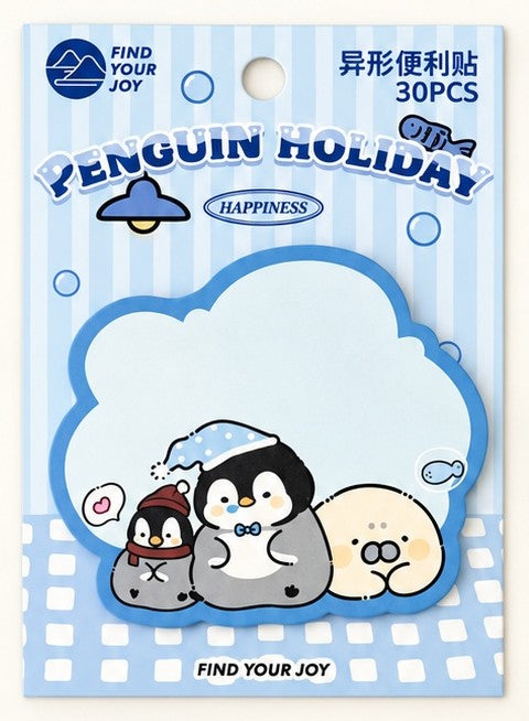  Penguin-Themed Sticky Notes 30 Sheets – 4 Assorted Design 