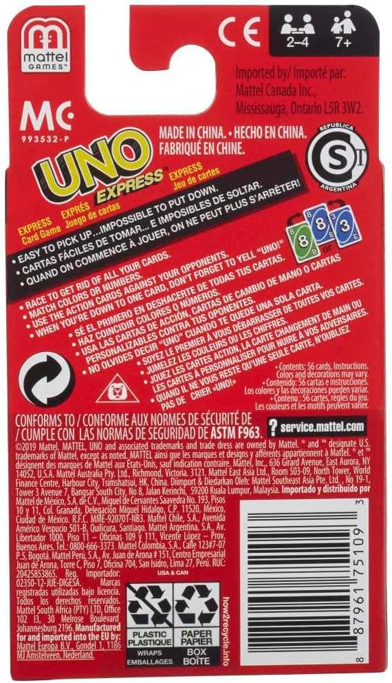MATTEL UNO EXPRESS CARD GAME