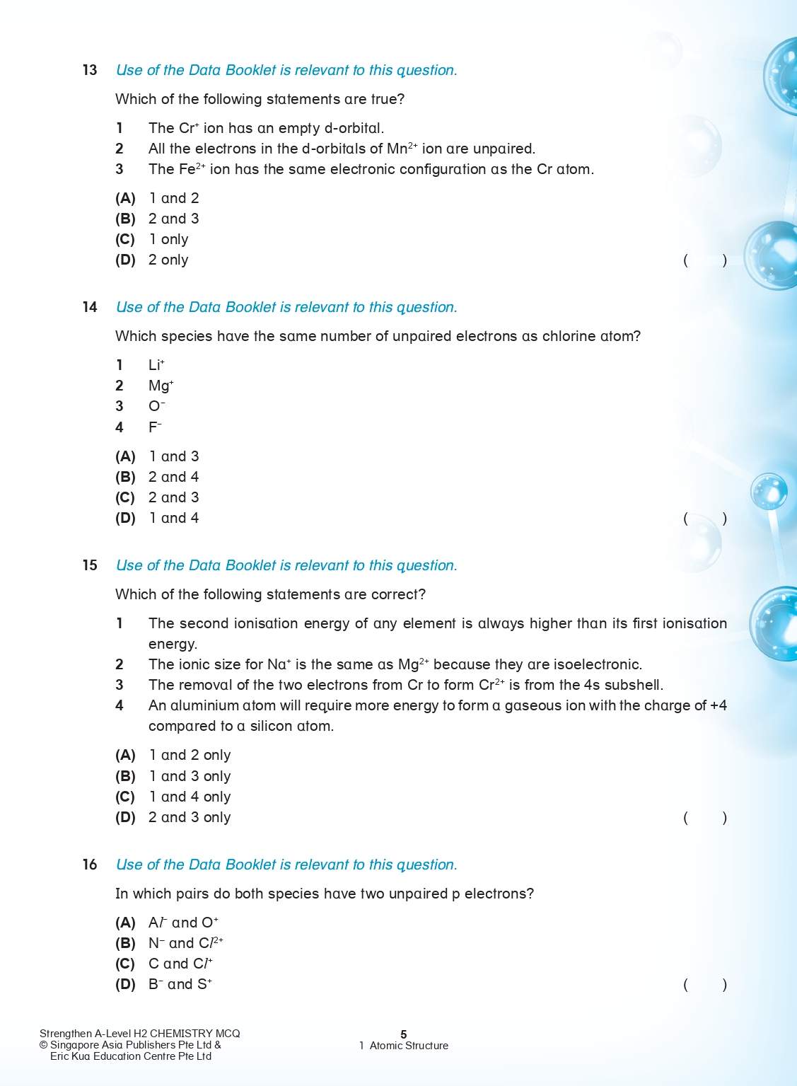 Strengthen A-Level H2 Chemistry Multiple-Choice Questions for Pre-University Levels