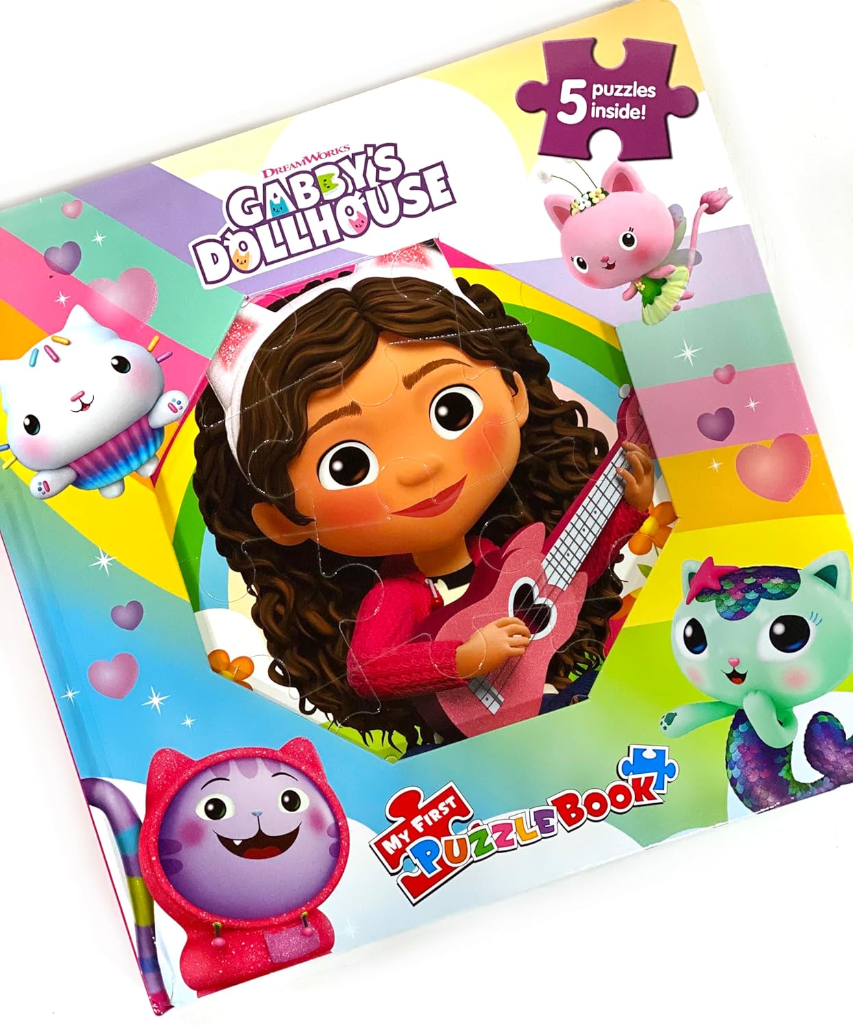 Gabby's Dollhouse My First Puzzle Book - Jigsaw Puzzles for Kids, 10-Page Board Book, 5 Puzzles to Enjoy