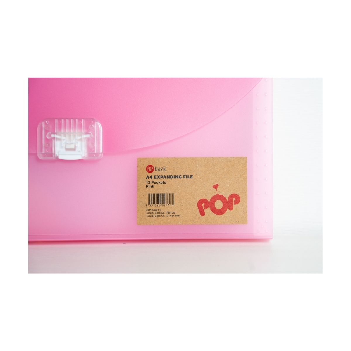 Pop Bazic A4 Expanding File 13 Pockets  - PB4045 Pink