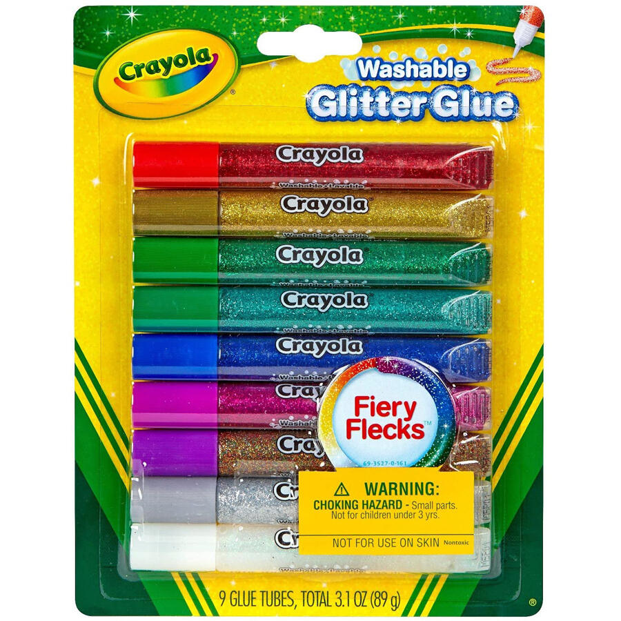 Crayola Washable Glitter Glue 9's 693527
