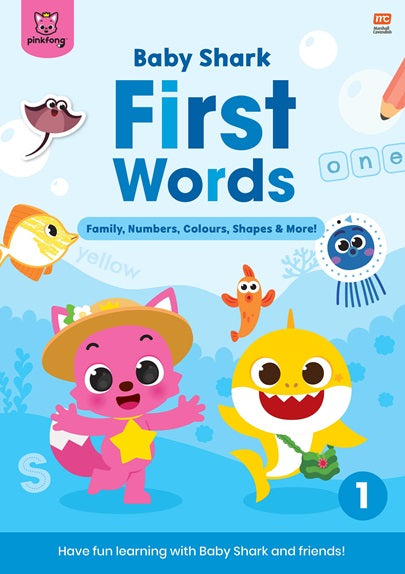Baby Shark First Words Activity Book 1: Family, Numbers, Colours, Shapes & More