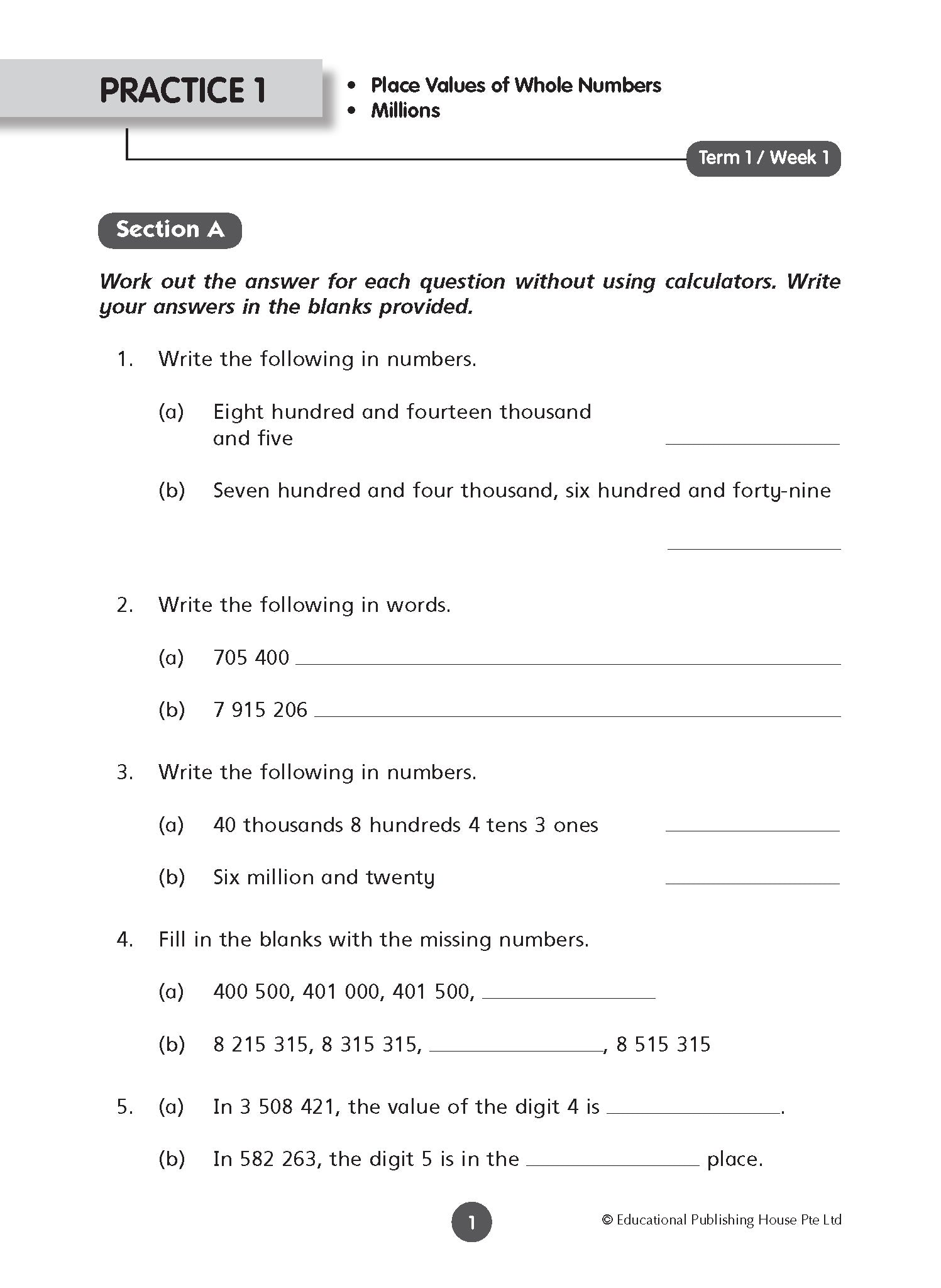 Primary 5 Maths Weekly Revision (5th Edition)
