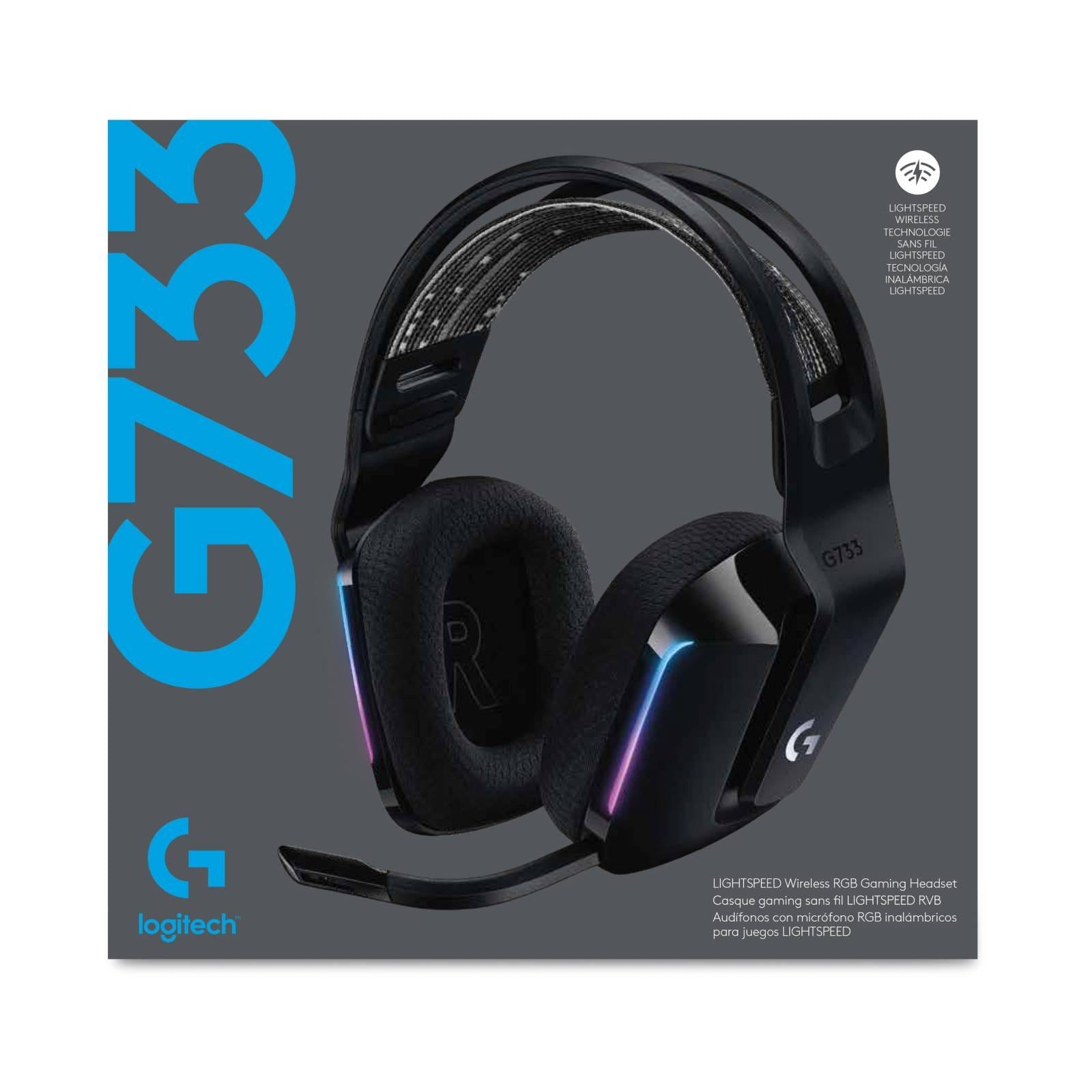Logitech G733 Ultra-Lightweight, Wireless Gaming Headset - Black
