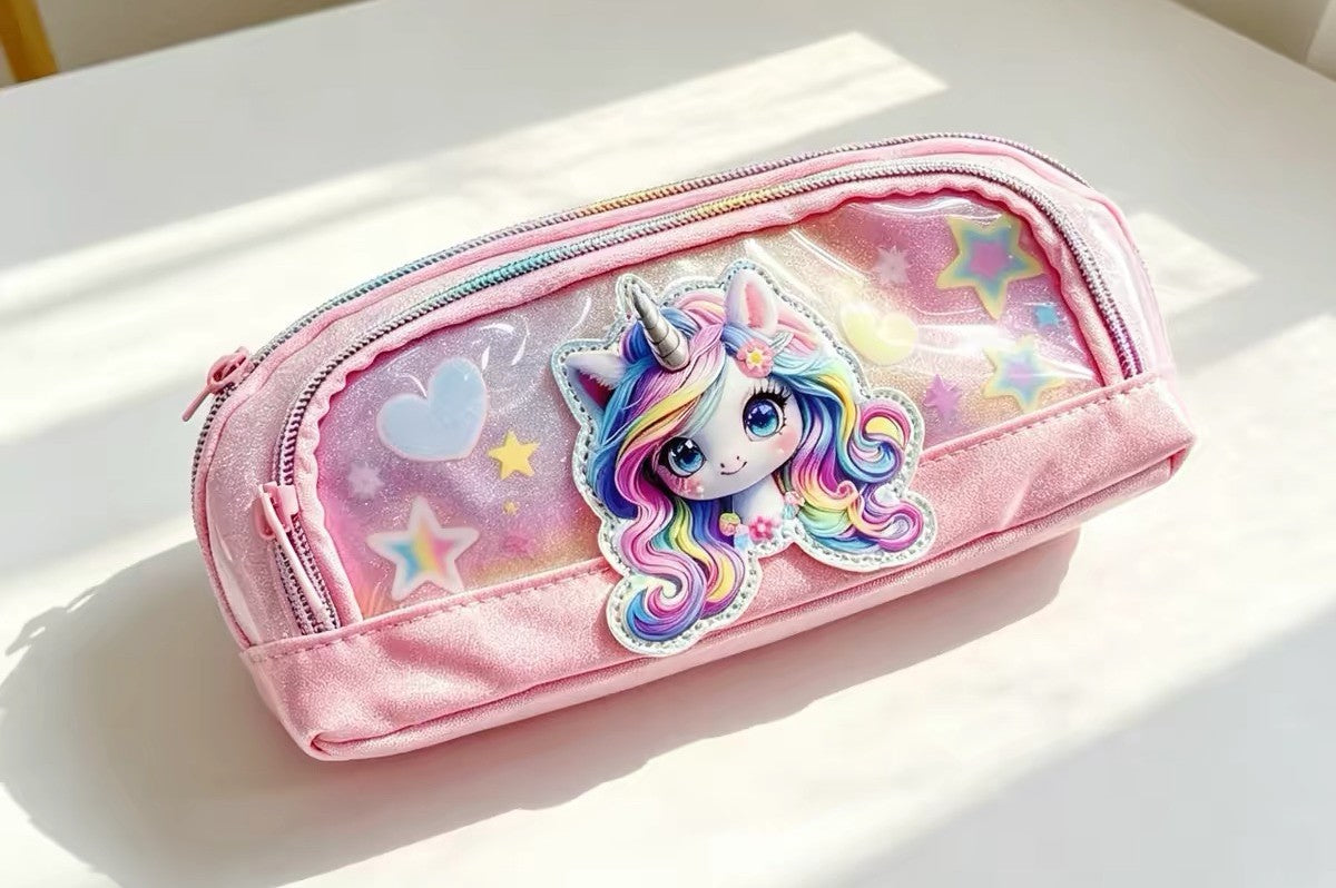  Two-Layer Zip Pencil Pouch – 3 Assorted Designs 