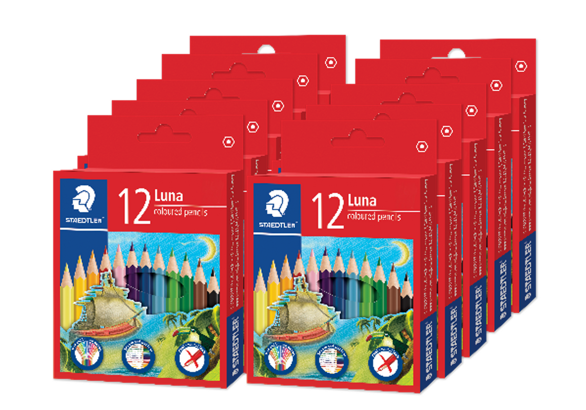 STAEDTLER LUNA PERM COL PEN SHORT 12 COL. X 10 BOXES