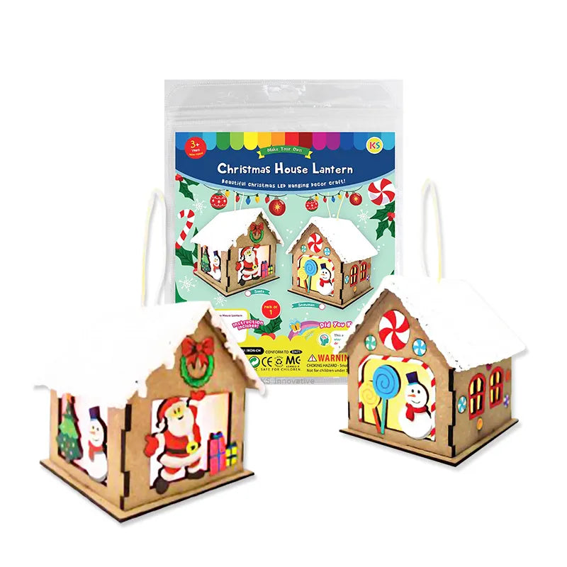 KS XMAS HOUSE LANTERN KIT SANTA SNOWMAN