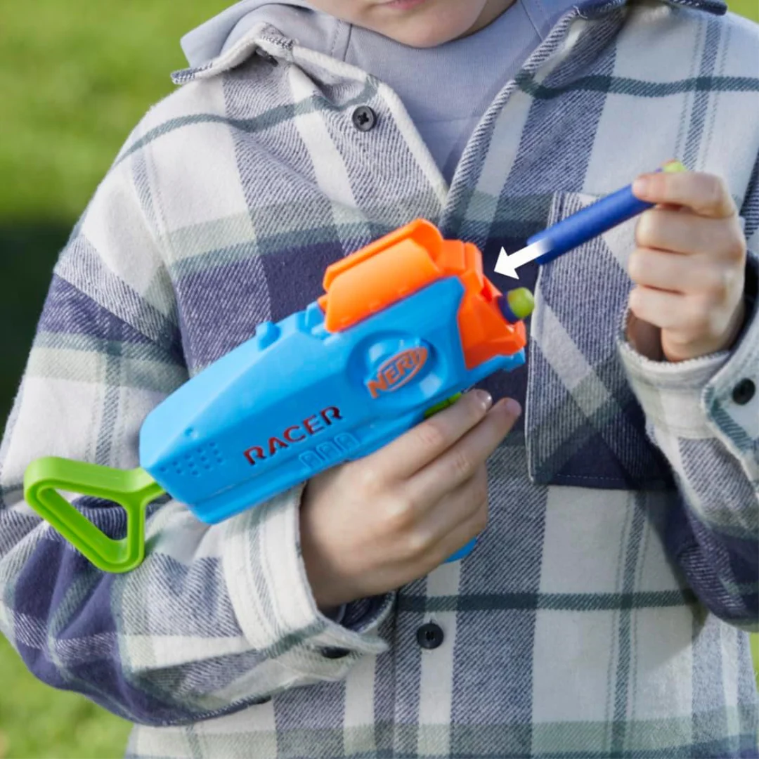 HASBRO NERF ELITE JR RACER EASY PLAY DART BLASTER