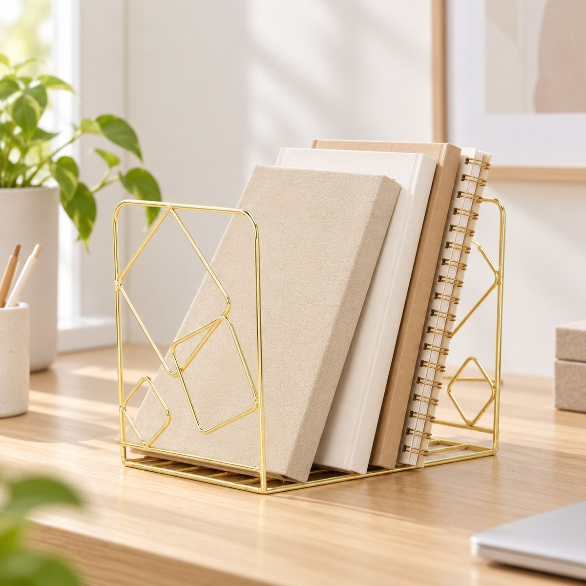  Geometric Wire Fancy Bookend 