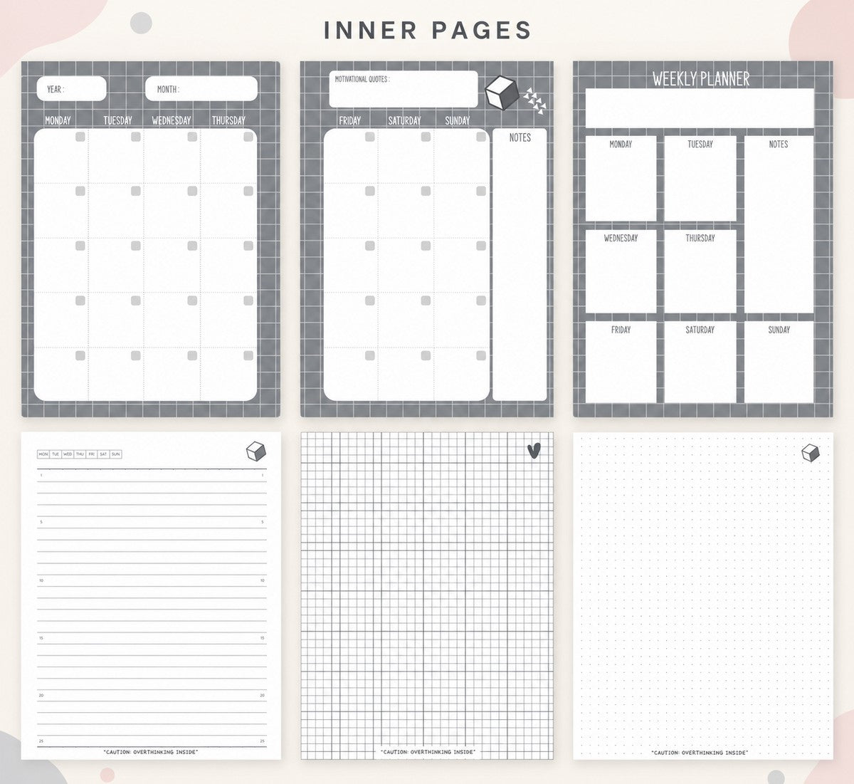 Undated Planner Notebook'26 A5 - Memphis