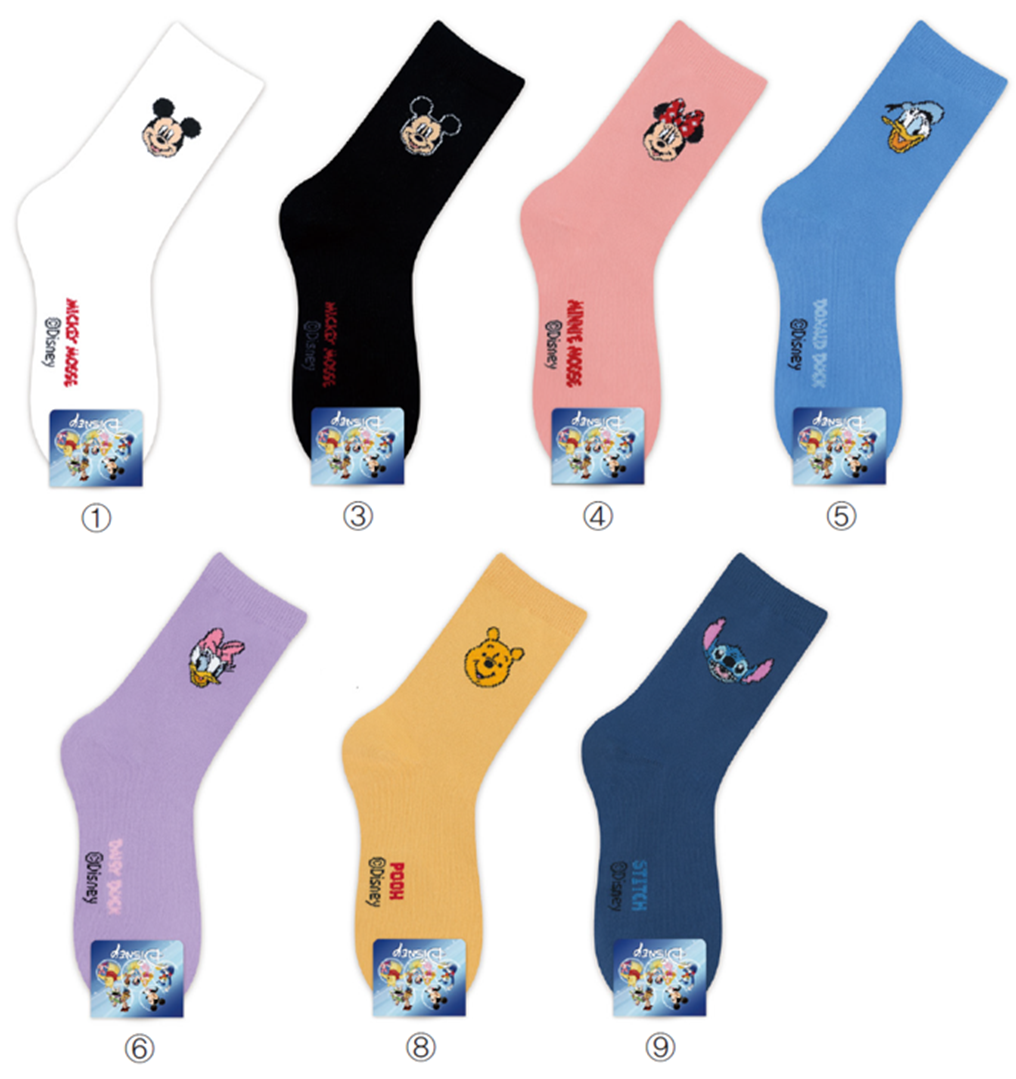Disney Face Long Socks - Mickey Black