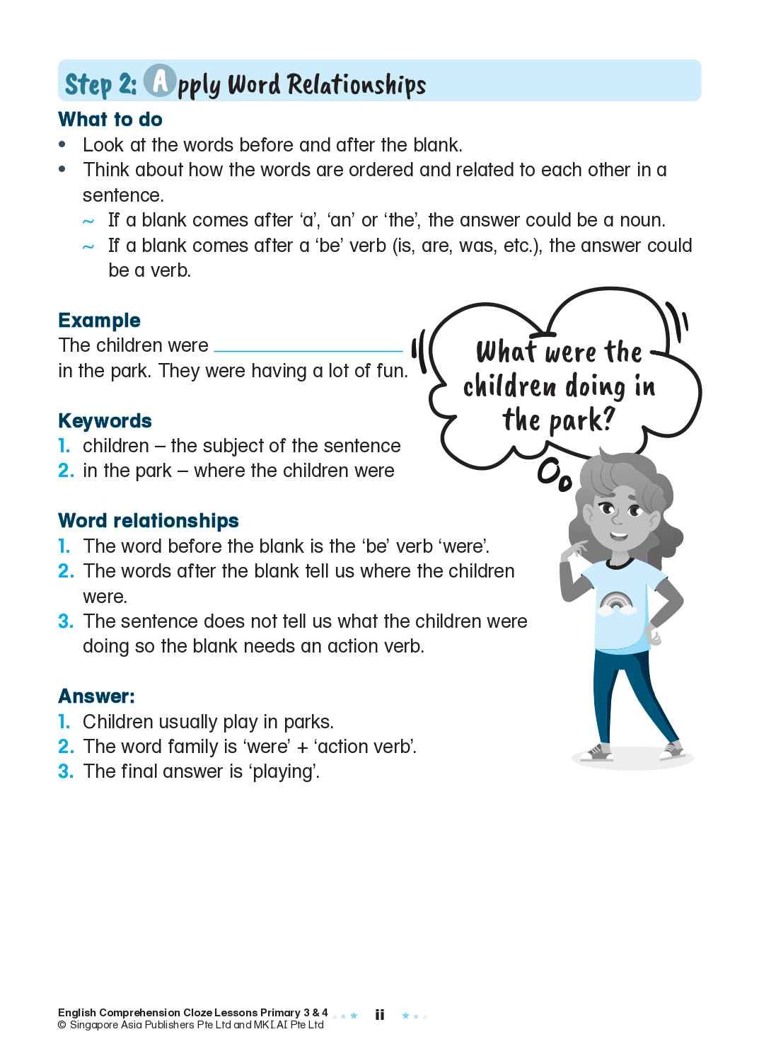English Comprehension Cloze Lessons Primary 3 and 4
