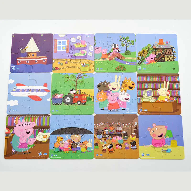 KIDMORO 3 IN 1 PEPPA PIG  PUZZLES SET