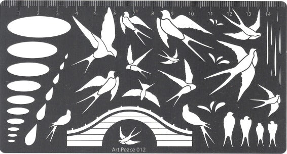 Faber-Castell Stencil AP012, Sweet Swallows-429814