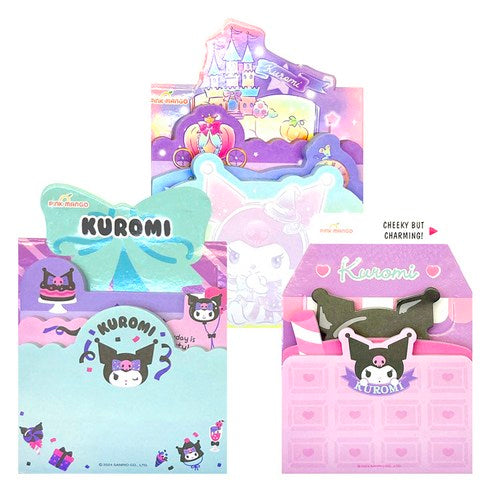 SANRIO KUROMI 3 LAYER STICKY MEMO SET WITH STAND