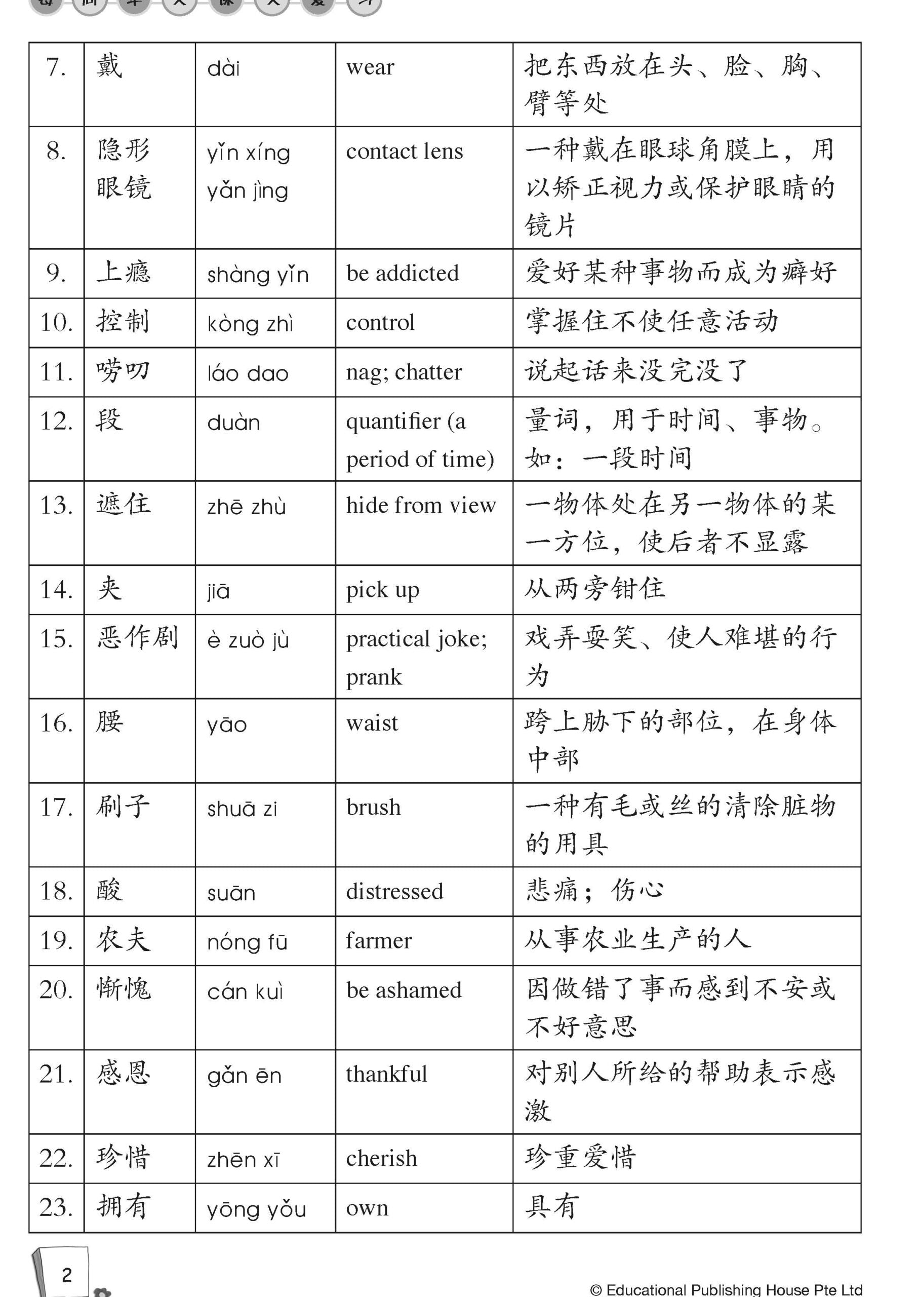 Primary 5B Chinese Weekly Revision 每周华文课文复习