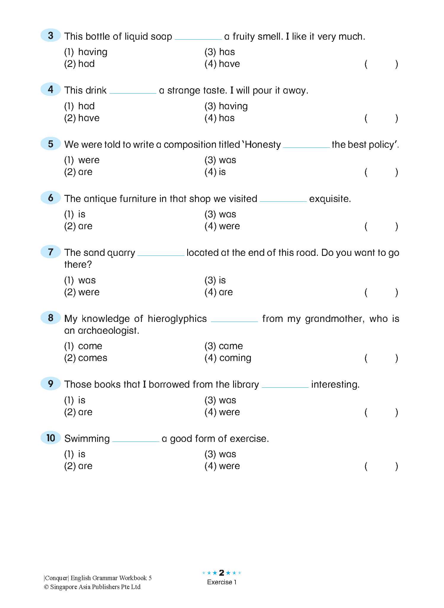 Conquer English Grammar Workbook 5