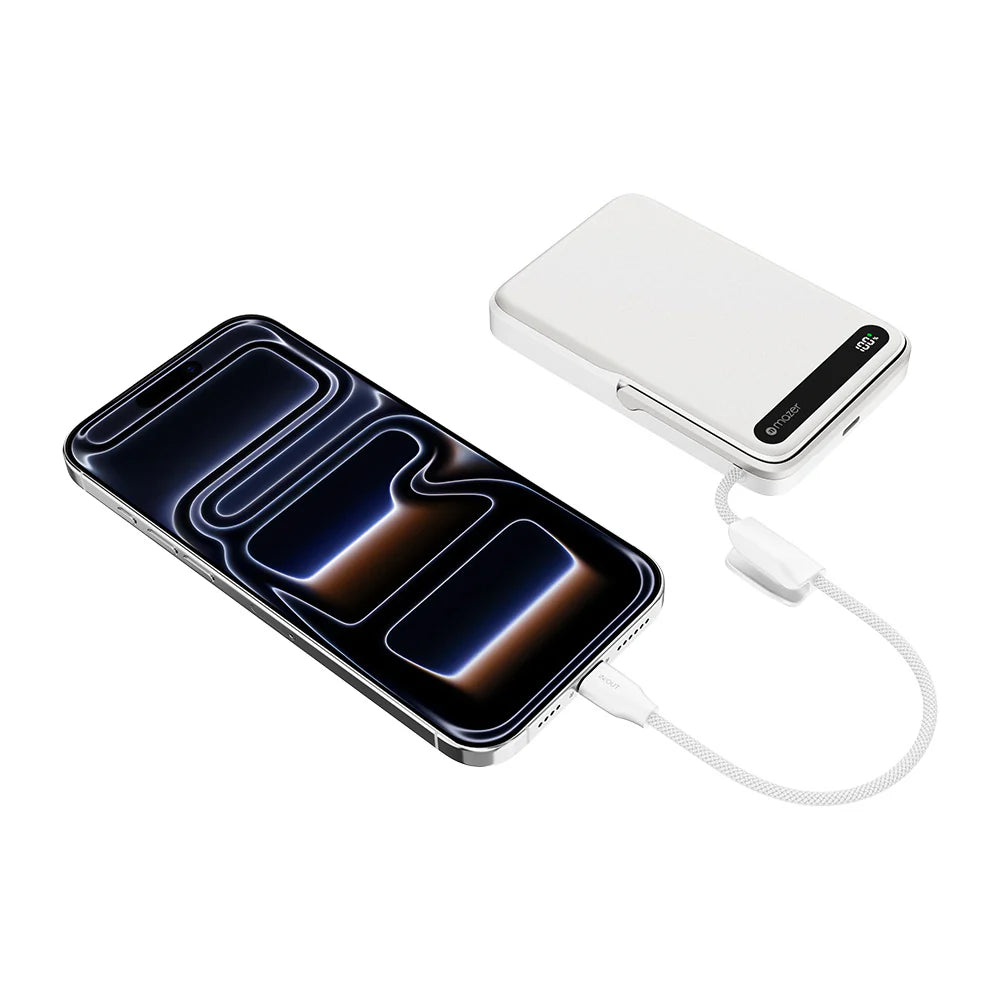 Mazer M-MagLink19-SV 10kmAh PD27W CCC Power Bank with Built-in Stand and Cable