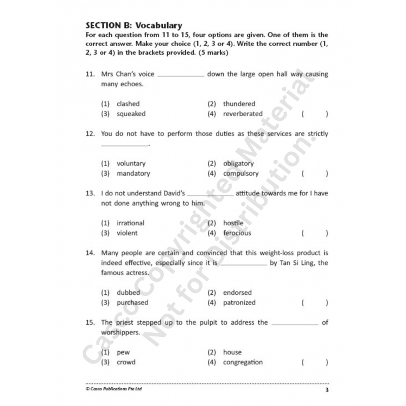 Primary 5 English 10 Class Tests