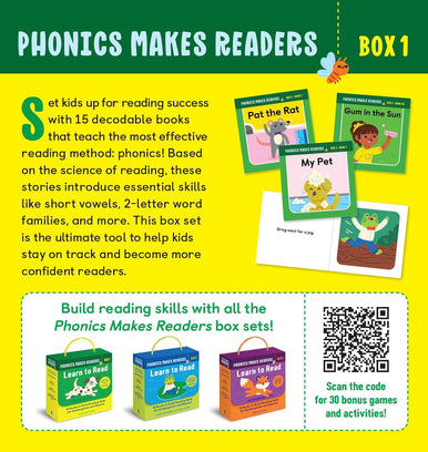Phonics Makes Readers: Learn To Read Box 1 (Build Reading Skills For Back To School) Paperback – Picture Book
