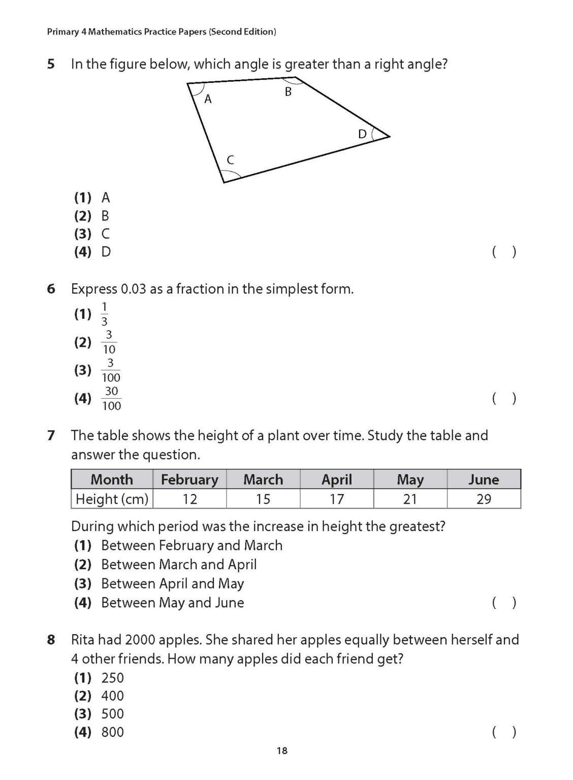 Primary 4 Mathematics Practice Papers (Second Edition)