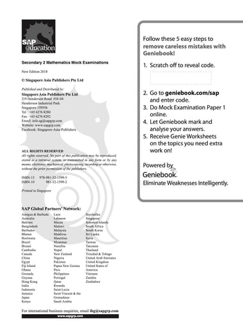 Secondary 2 Mathematics Mock Examinations
