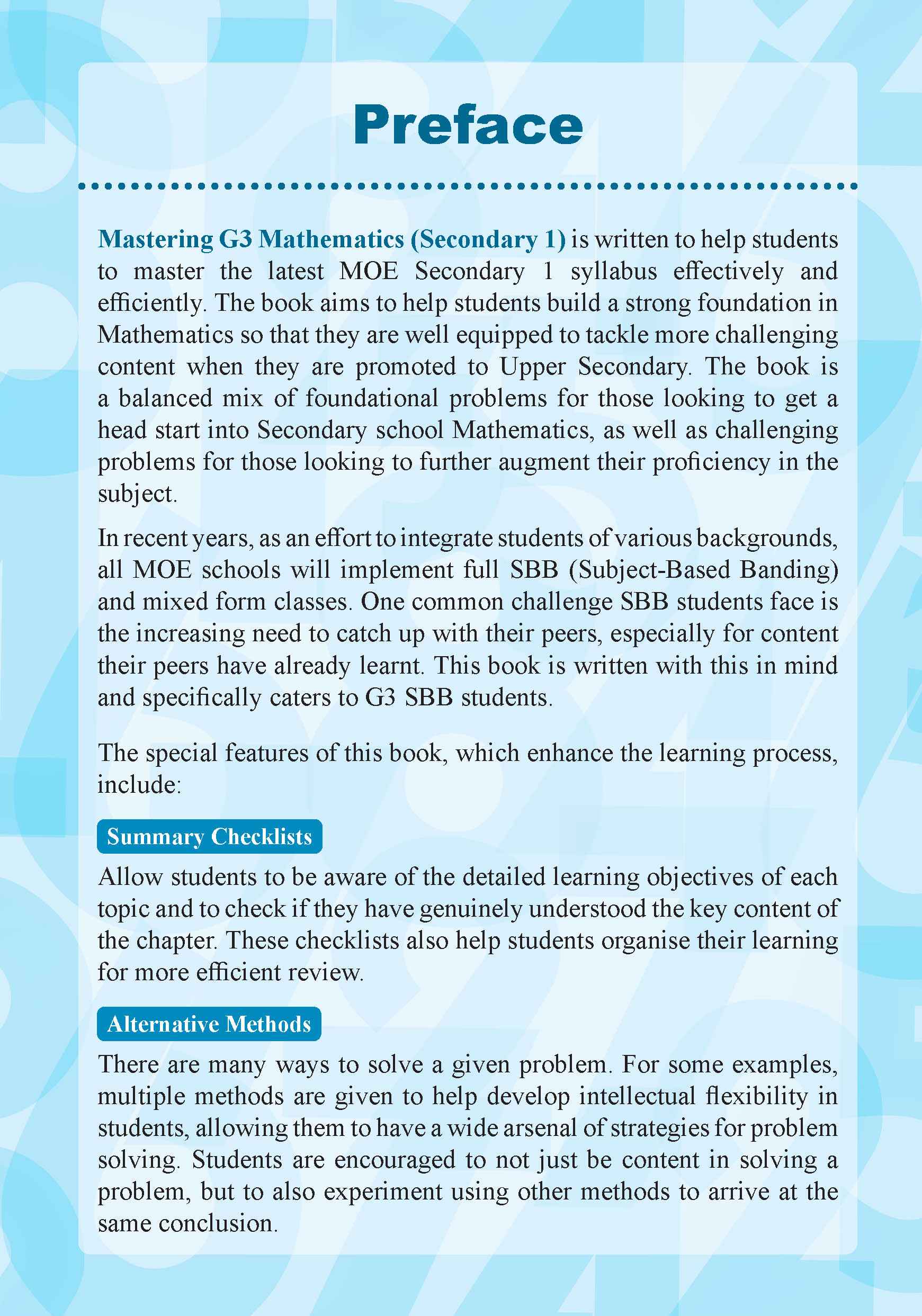 Secondary 1 Mastering G3 MATHEMATICS