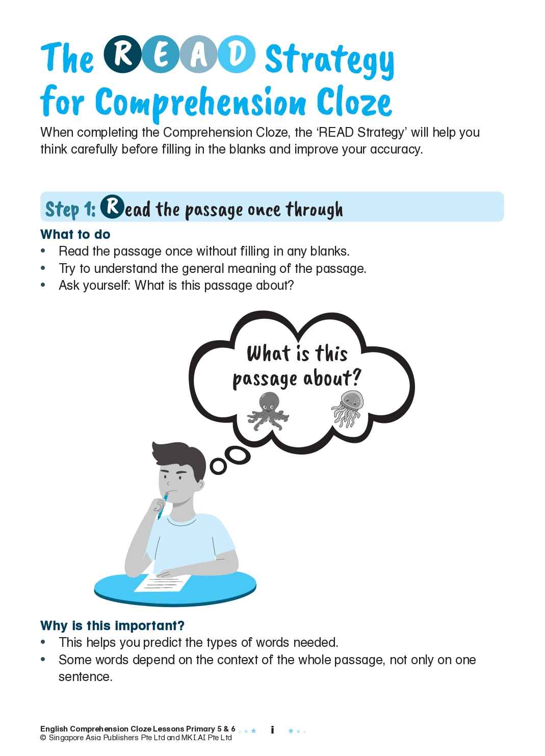  English Comprehension Cloze Lessons Primary 5 and 6