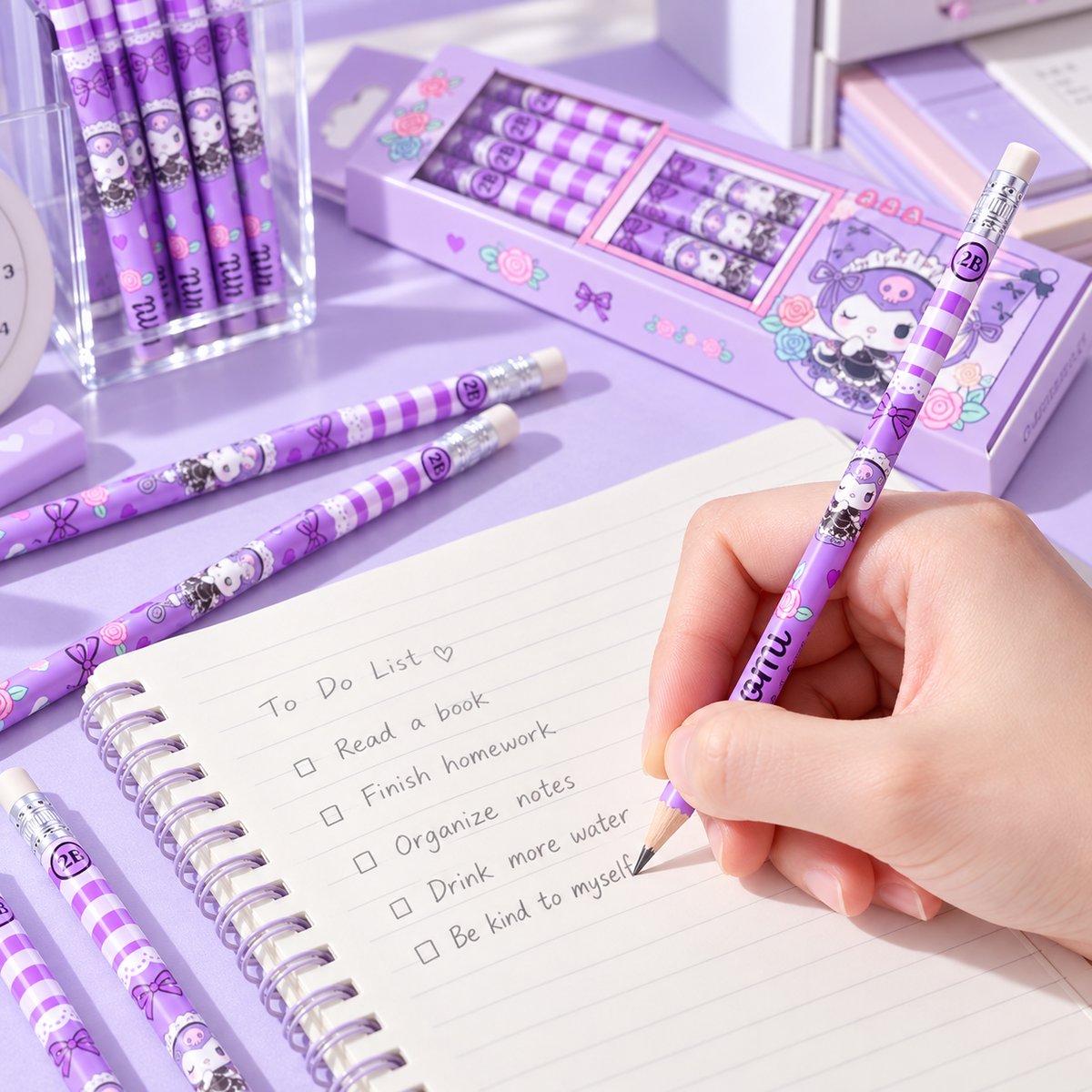  Kuromi Rose Garden 2B Rounded 12pcs Pencil Set 