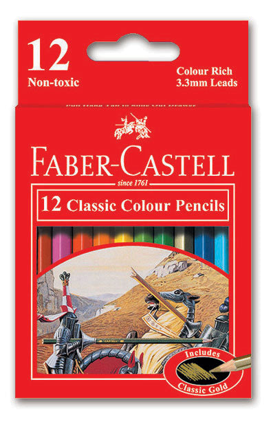 Faber-Castell Classic Colour Pencils Knight, 12 Colours Short-115851