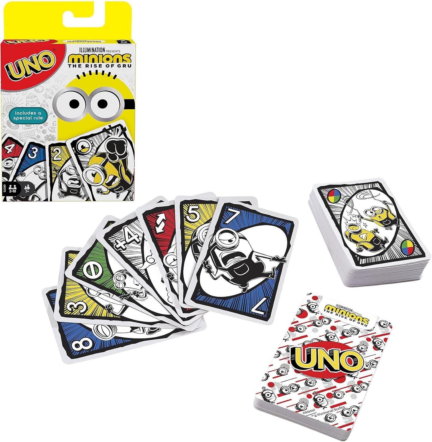 MATTEL UNO LICENSED ILLUMINATIONS MINIONS THE RISE OF GRU CARD GAME