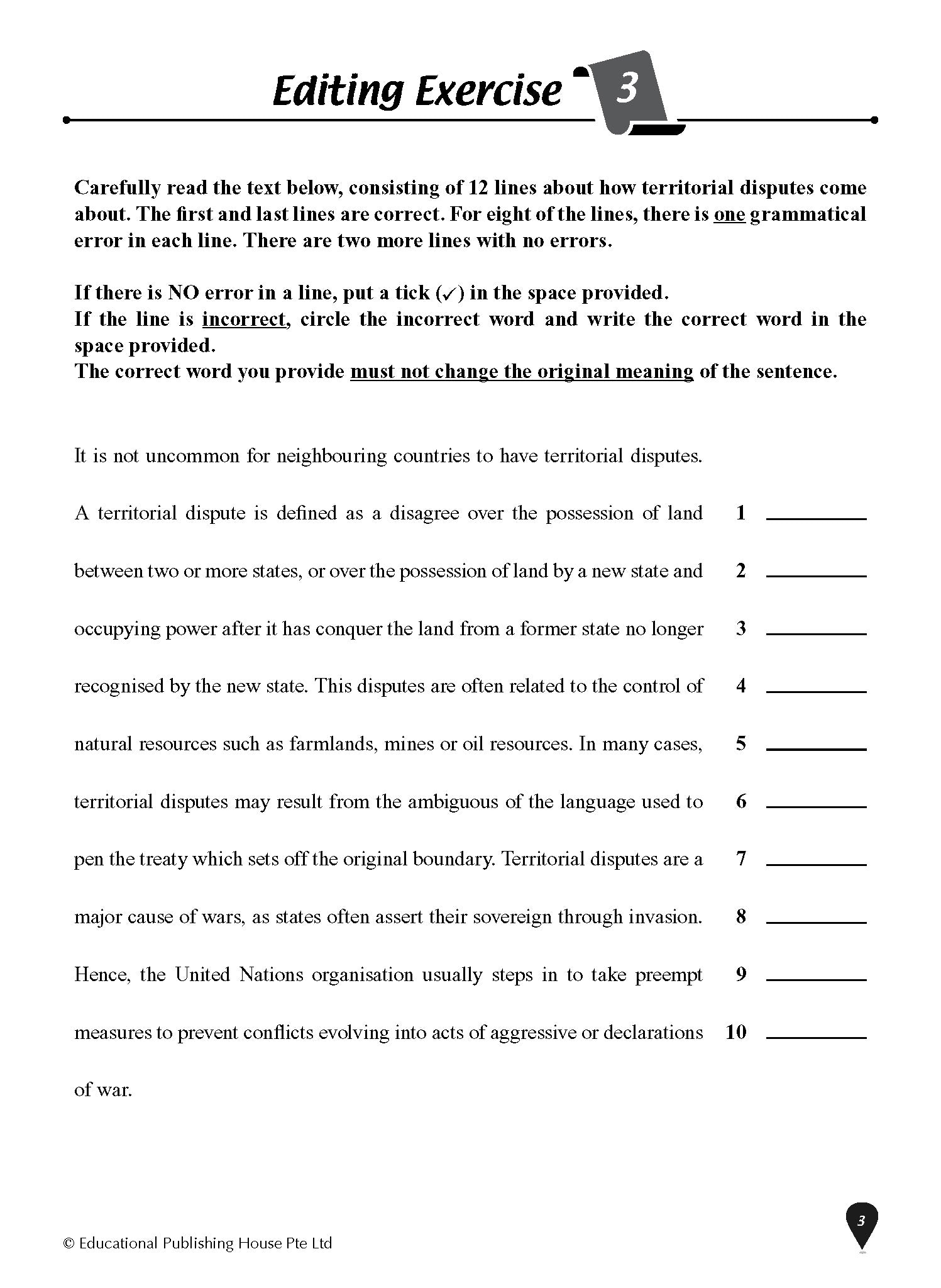 Upper Secondary Express Editing Exercises