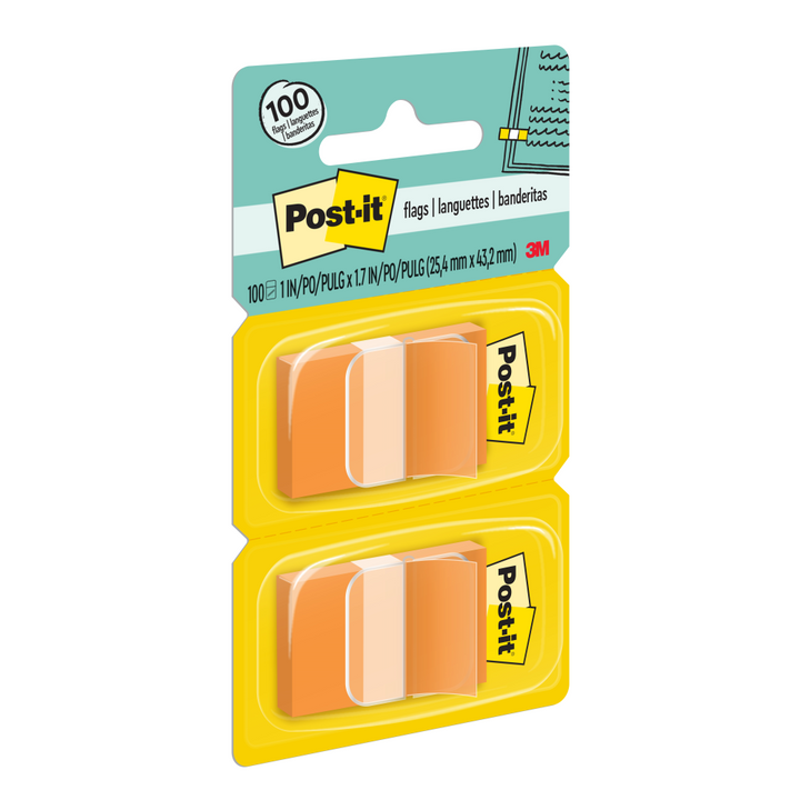 Post-it® 680-OE2 Orange Flags Twin Pack, 1x1.7"