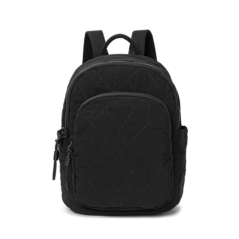Plain Colour Quilted Nylon Backpack – 4 Assorted Colours
